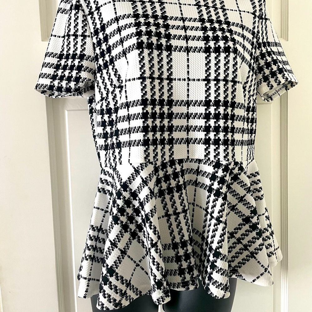 SHEIN check peplum top